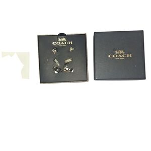 Coach Crystal 3 Pair Earring Set.